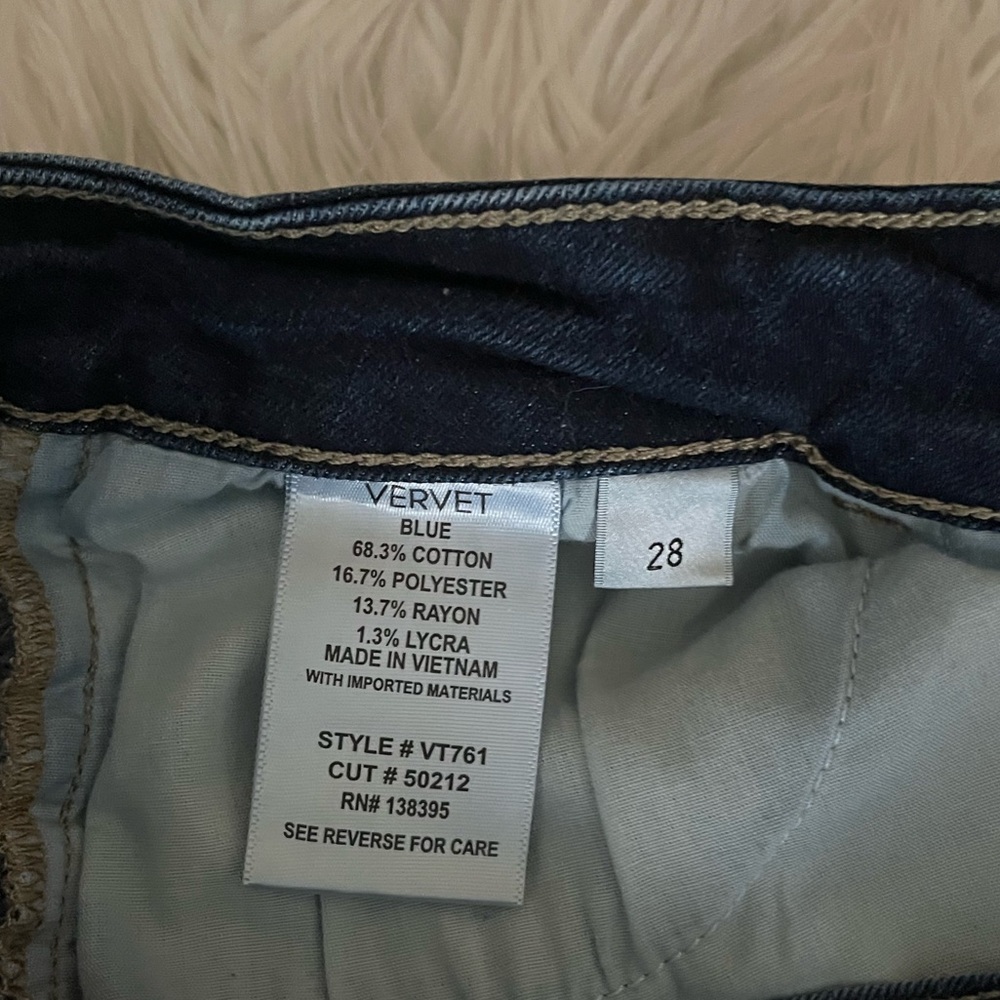 {Vervet} Skinny Jeans with Some Distressing and Raw Hem in Blue - Womens 28 - Picture 10 of 10